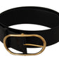 Dolce & Gabbana Chic Black Leather Logo Belt