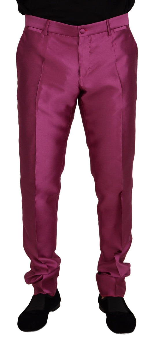 Dolce & Gabbana Elegant Slim Fit Formal Dress Pants in Pink