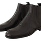 Dolce & Gabbana Elegant Black Leather Lizard Skin Derby Boots