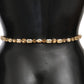 Dolce & Gabbana Champagne Crystal Embellished Leather Belt
