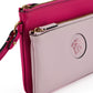 Versace Elegant Pink Leather Pouch Clutch