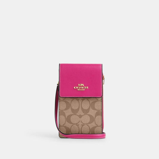 Coach Outlet North South Phone Crossbody In Signature Canvas