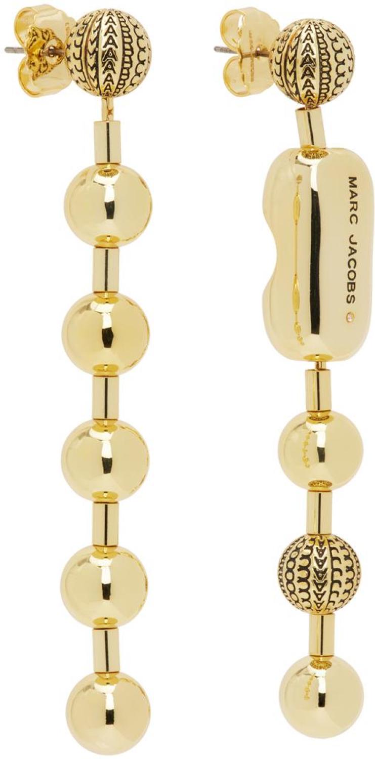 Gold 'The Monogram Ball Chain' Earrings