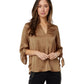 Petite Solid Satin Tie Top