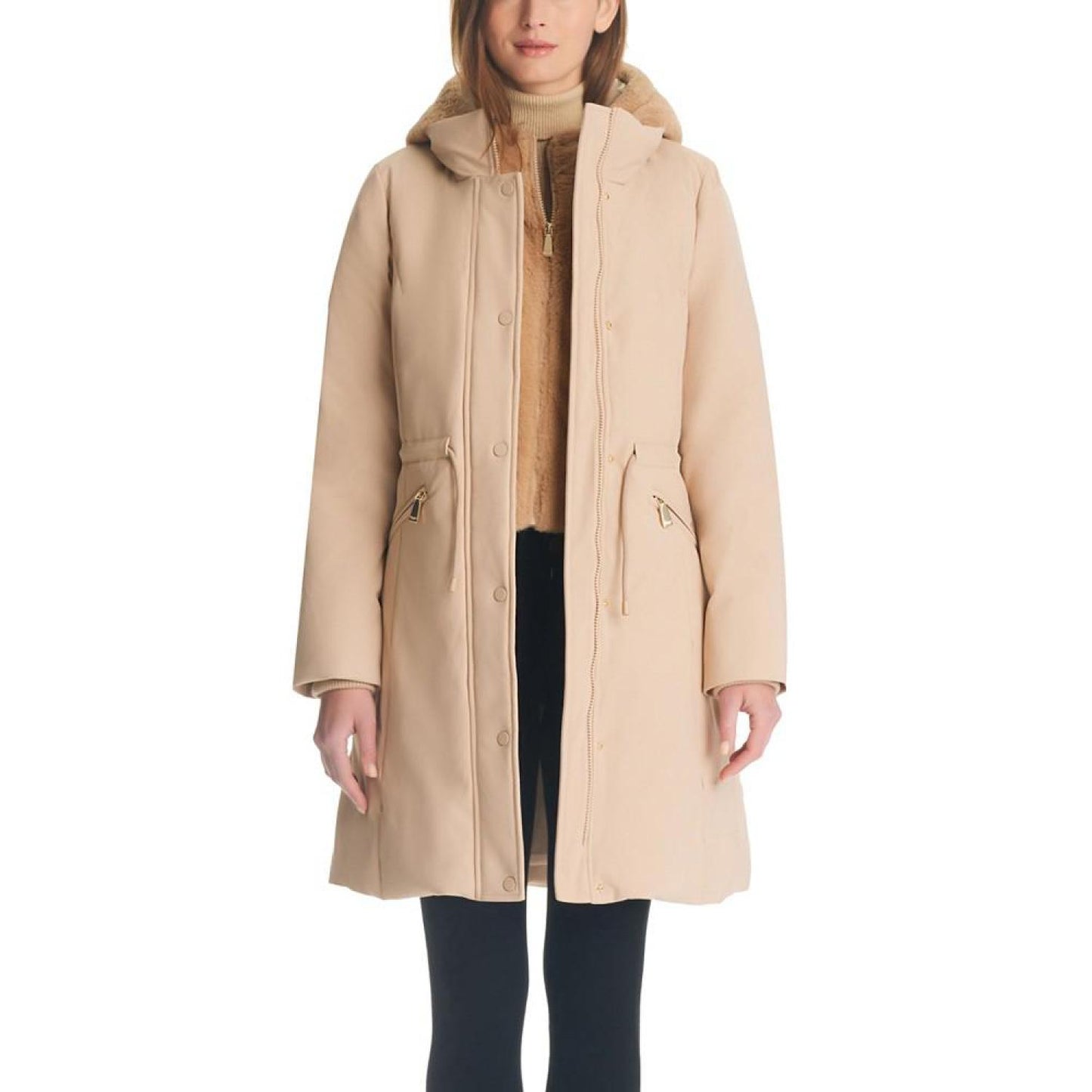 Women's Bibbed Hooded Puffer Coat