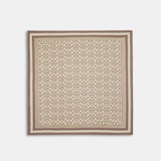 Coach Outlet Signature Print Silk Square Scarf