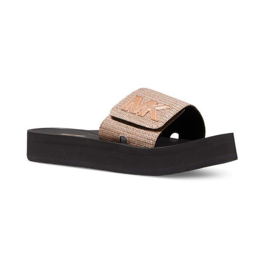 Women's MK Platform Logo Pool Slide Sandals