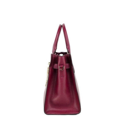 Michael Kors Hamilton Mulberry Grained Leather Satchel Crossbody Handbag Women's Purse