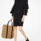 Silk-Georgette and Lace Off-The-Shoulder Dress