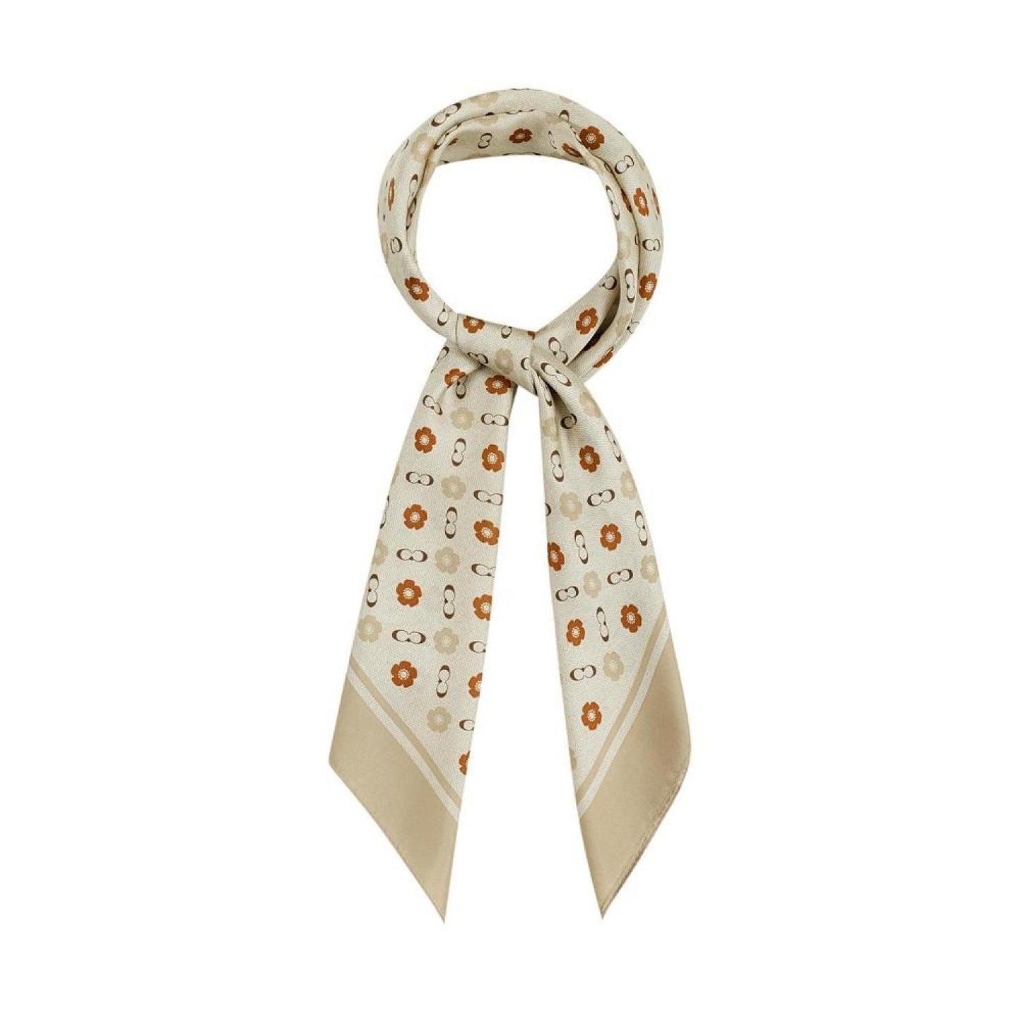 Women's Tea Rose Print Silk Square Scarf