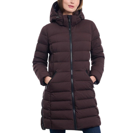 Women's Hooded Faux-Leather-Trim Puffer Coat, Created for Macy's
