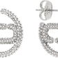 Silver J Marc Small Crystal Hoop Earrings