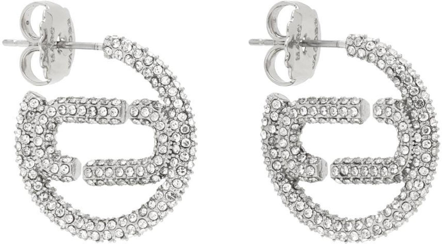 Silver J Marc Small Crystal Hoop Earrings
