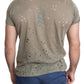 Guess  Cotton Stretch Logo Print Men Casual Perforated Men's T-shirt