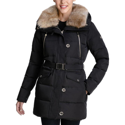 Women's Faux-Fur-Collar Hooded Down Puffer Coat, Created for Macy's
