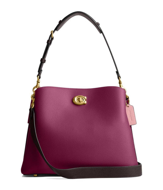 Color-Block Leather Willow Shoulder Bag