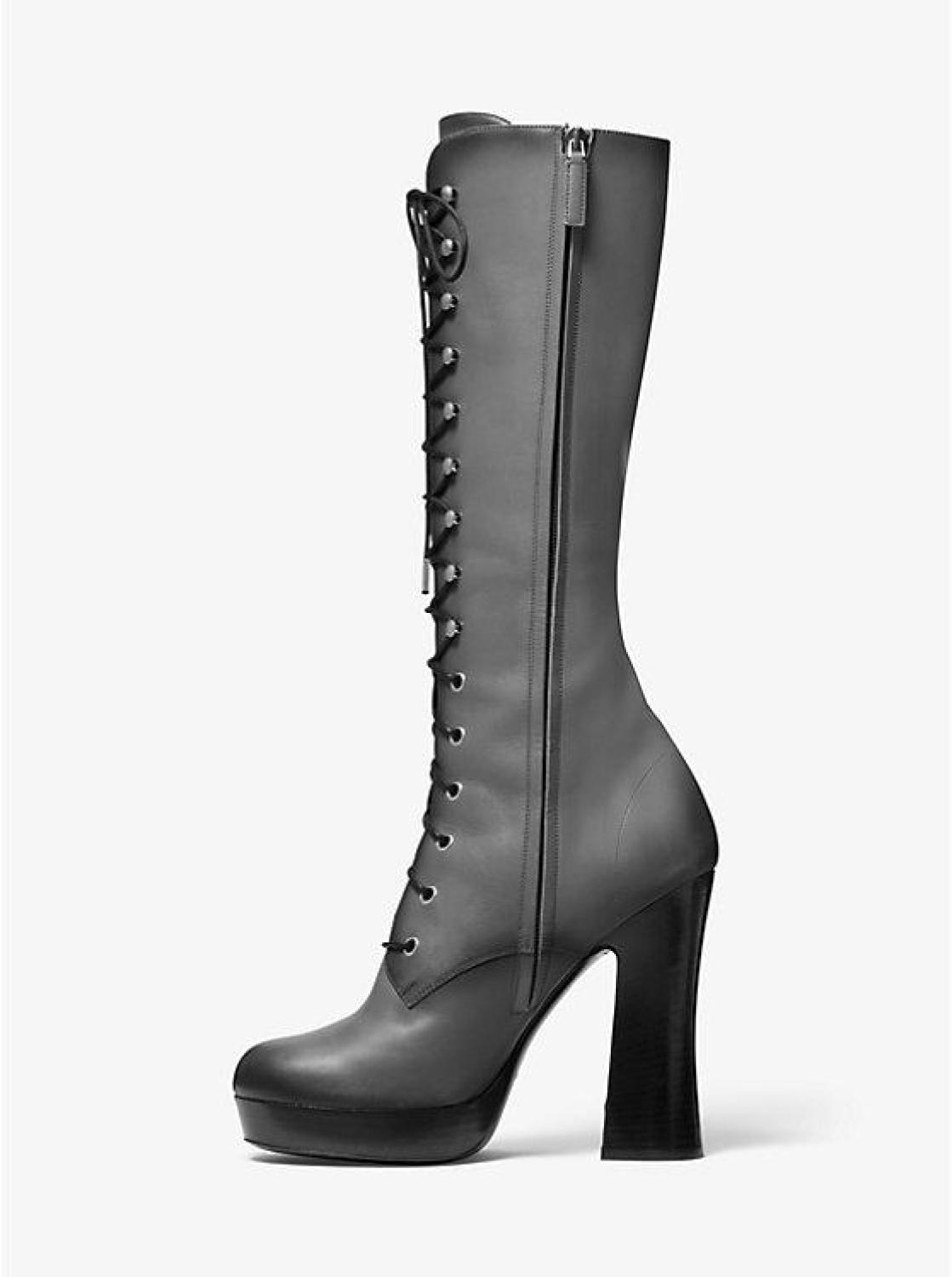 Deandra Burnished Calf Leather Platform Boot