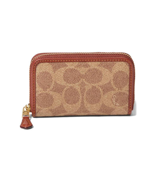 Coated Canvas Signature Small Zip Around Card Case