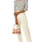 Gucci Pink GG Canvas & Leather Pink Jackie Bamboo Tote (Authentic Pre-Owned)