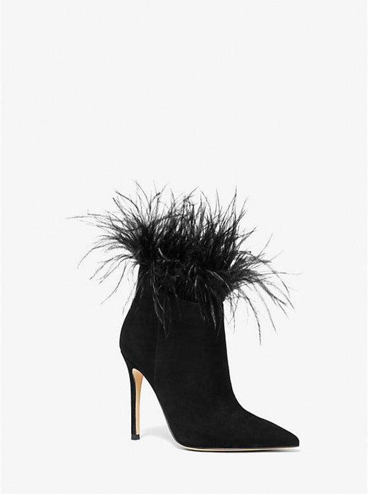 Whitby Feather Trim Suede Ankle Boot