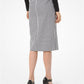 Gingham Cotton Slit-Front Pencil Skirt