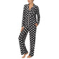 Long Sleeve Sweater Knit Notch Collar PJ Set