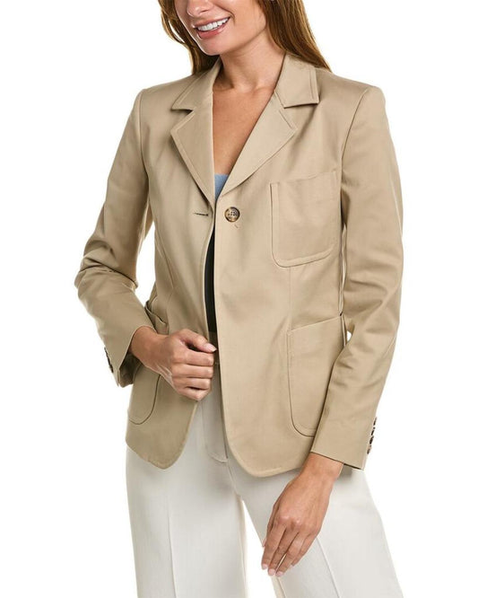 Michael Kors Twill Button Jacket