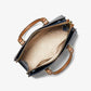 Sheila Medium Two-Tone Faux Saffiano Leather Satchel