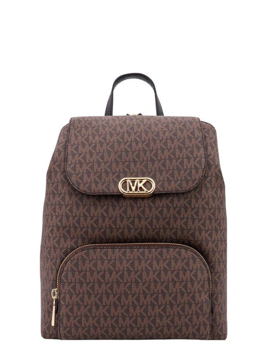 Michael Michael Kors Logo Plaque Monogram-Patterned Backpack