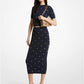 Grommet-Embellished Stretch Knit Pencil Skirt