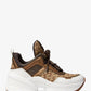 Olympia Logo Jacquard and Metallic Leather Trainer