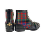 Gucci Men's Leather   Checke Wool Boots (EU / US)