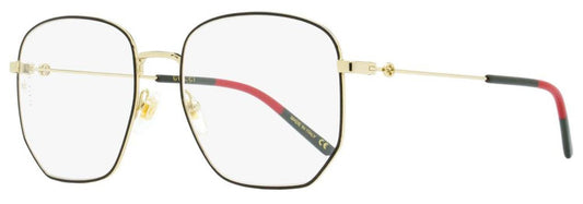 Gucci Women's Octagonal Eyeglasses GG0396O 001 Gold/Black/Green/Red 56mm