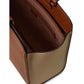 York Color-Blocked Pebbled and Smooth Leather Large Work Tote