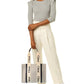 Chloé Woody Medium Canvas & Leather Tote