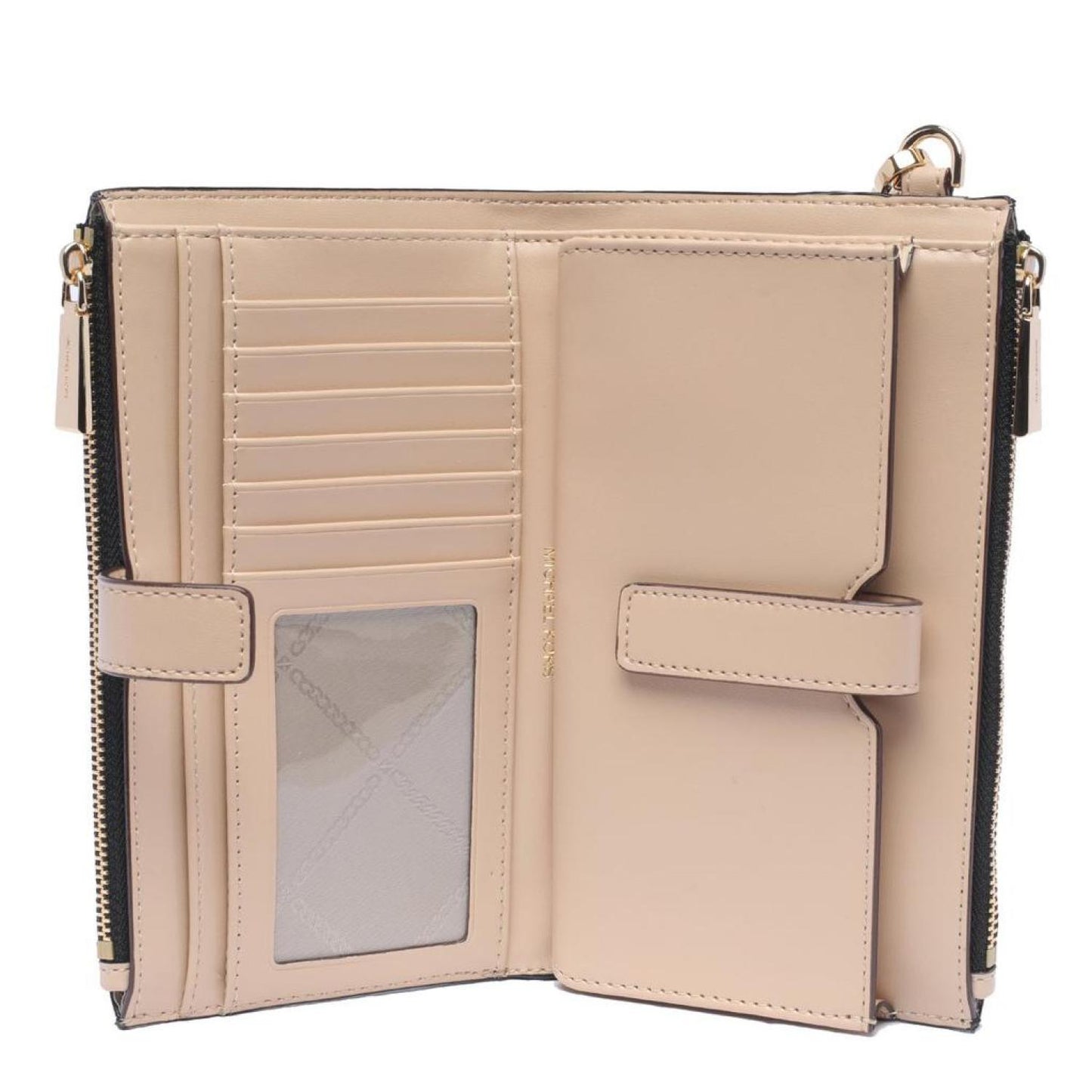 Michael Kors Logo Embossed Foldover Wallet