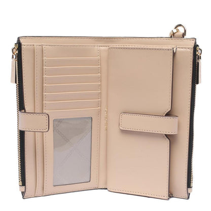 Michael Kors Logo Embossed Foldover Wallet