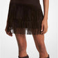 Bonded Suede Fringe Skirt