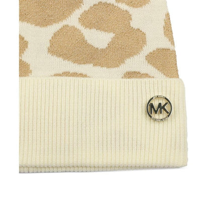 Women's Metallic Leopard-Print Beanie