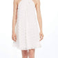 Halter Swing Mini Dress In White Petal