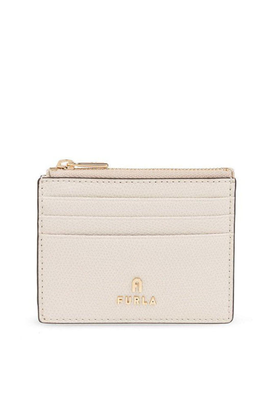 Furla Camelia Logo Plaque Zip-Up Small Card Holder