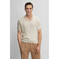 Ribbed silk sweater with open collar
