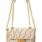 FENDI Baguette Midi FF Raffia & Leather Shoulder Bag