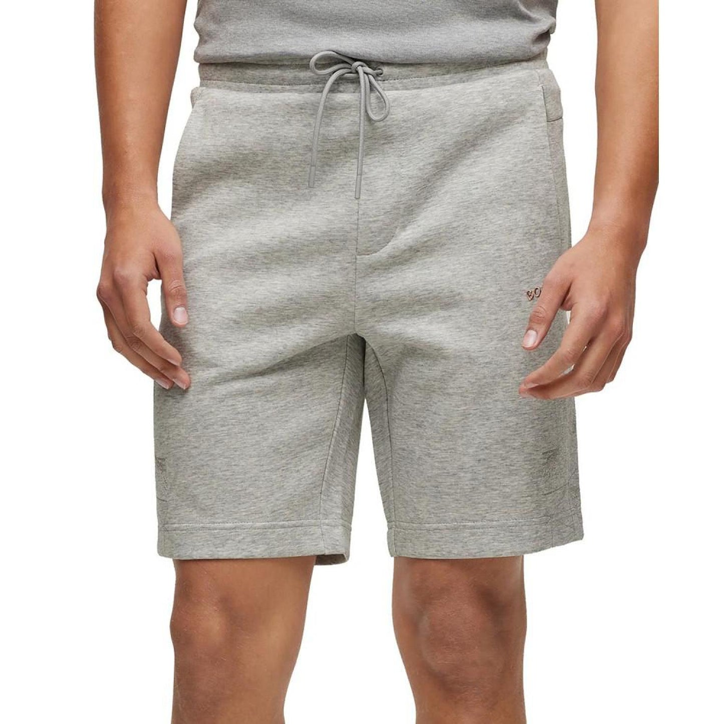 Men's Grid Embroidery Regular-Fit Shorts