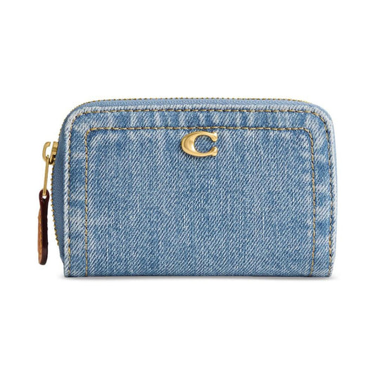 Small Denim Zip-Around Wallet