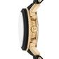 Women's Runway Quartz Chronograph Gold-Tone Stainless Steel and Black Silicone Watch 38mm