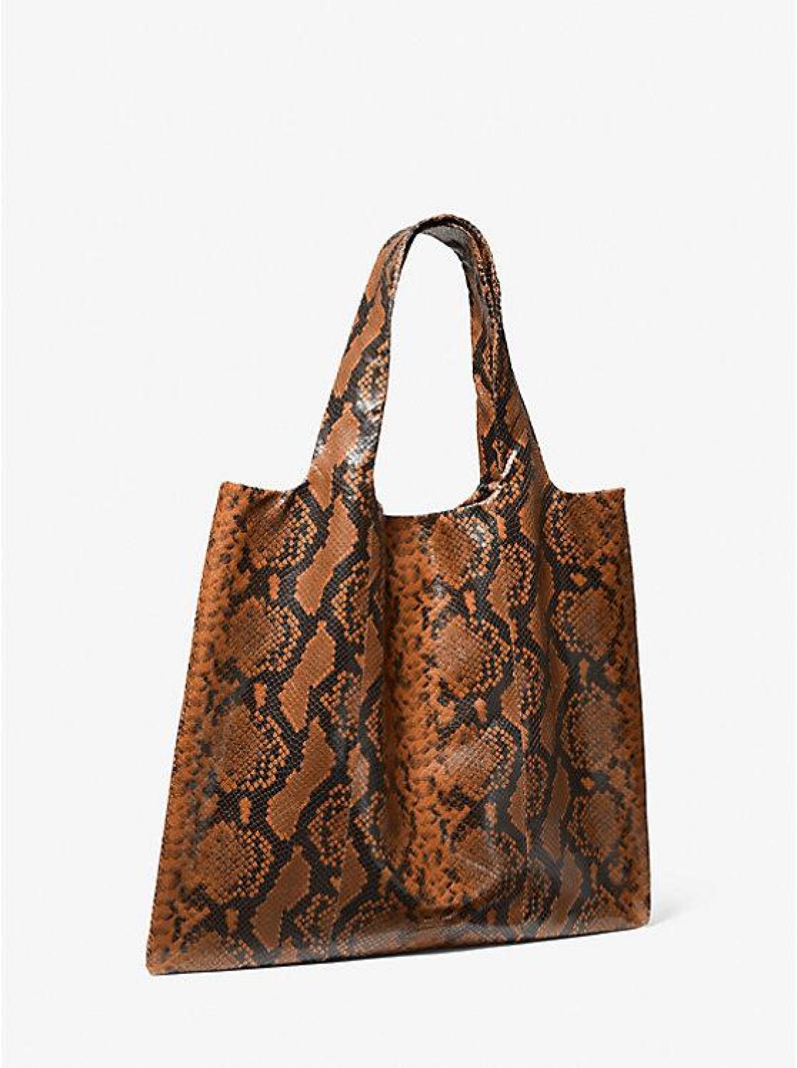 Monogramme Python Embossed Leather Tote Bag