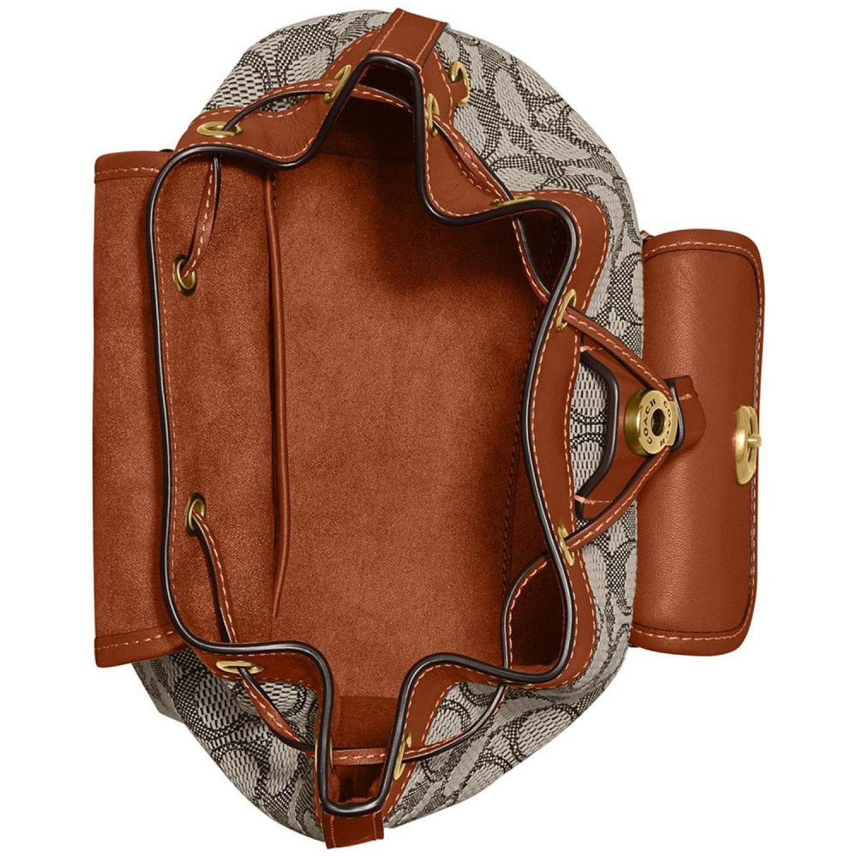 COACH Riya Signature Textile Jacquard Small Backpack Cocoa Burnished Amber Women Riya Signature Textile Jacquard Small Backpack main image 2