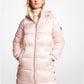 Metallic Satin Ciré Quilted Puffer Coat