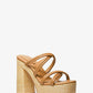Corrine Leather and Straw Platform Sandal